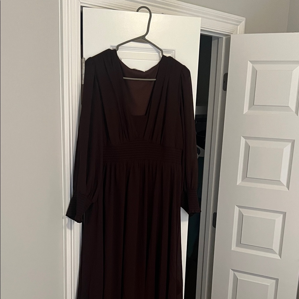 Baltic Born Elegant Dark Brown Long Sleeve Dress
